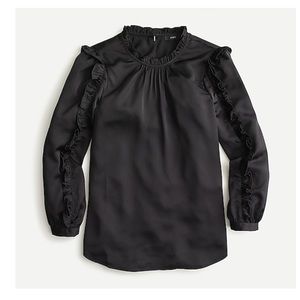 JCREW RUFFLE SLEEVE TOP IN SATIN CREPE SZ MEDIUM NWT
